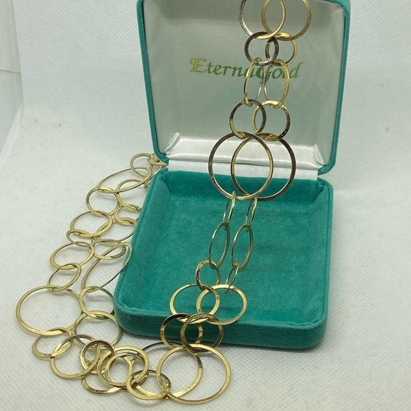 Cookie Lee Long Gold Circle chain Necklace - Picture 2 of 4